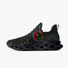 Load image into Gallery viewer, Ti Amo I love you - Exclusive Brand - Moon &amp; Stars - Mens / Womens - Unsymetrical - Bounce Mesh Knit Sneakers - Black Soles
