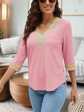 Load image into Gallery viewer, V-Neck Eyelet Blouse
