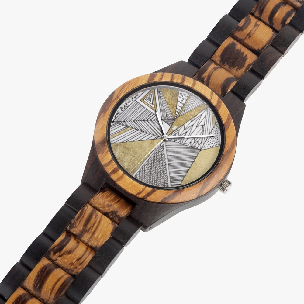 Ti Amo I love you - Exclusive Brand - Unisex Geometrical Designer Indian Ebony Wood Watch