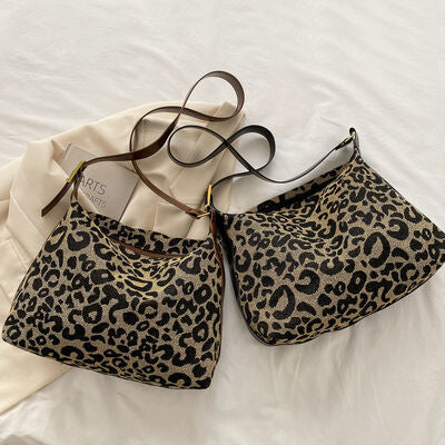 2 Colors - PU Leather Leopard Shoulder Bag