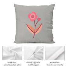 Load image into Gallery viewer, Ti Amo I love you - Exclusive Brand - 9 Colors - 7 Sizes - Flower Plush Pillow Case
