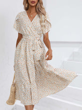 Load image into Gallery viewer, Women Clothing Dress Summer Small Floral Split V neck Women Clothing
