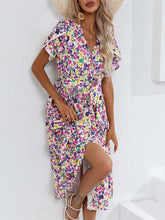 Load image into Gallery viewer, Women Clothing Dress Summer Small Floral Split V neck Women Clothing
