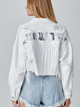 Load image into Gallery viewer, Womens Autumn Winter HOWDY Tassel Short Denim Jacket
