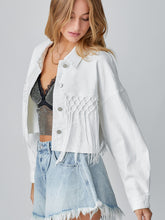 Load image into Gallery viewer, Womens Autumn Winter HOWDY Tassel Short Denim Jacket
