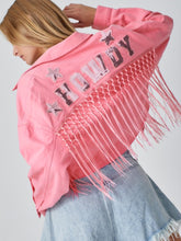 Load image into Gallery viewer, Womens Autumn Winter HOWDY Tassel Short Denim Jacket
