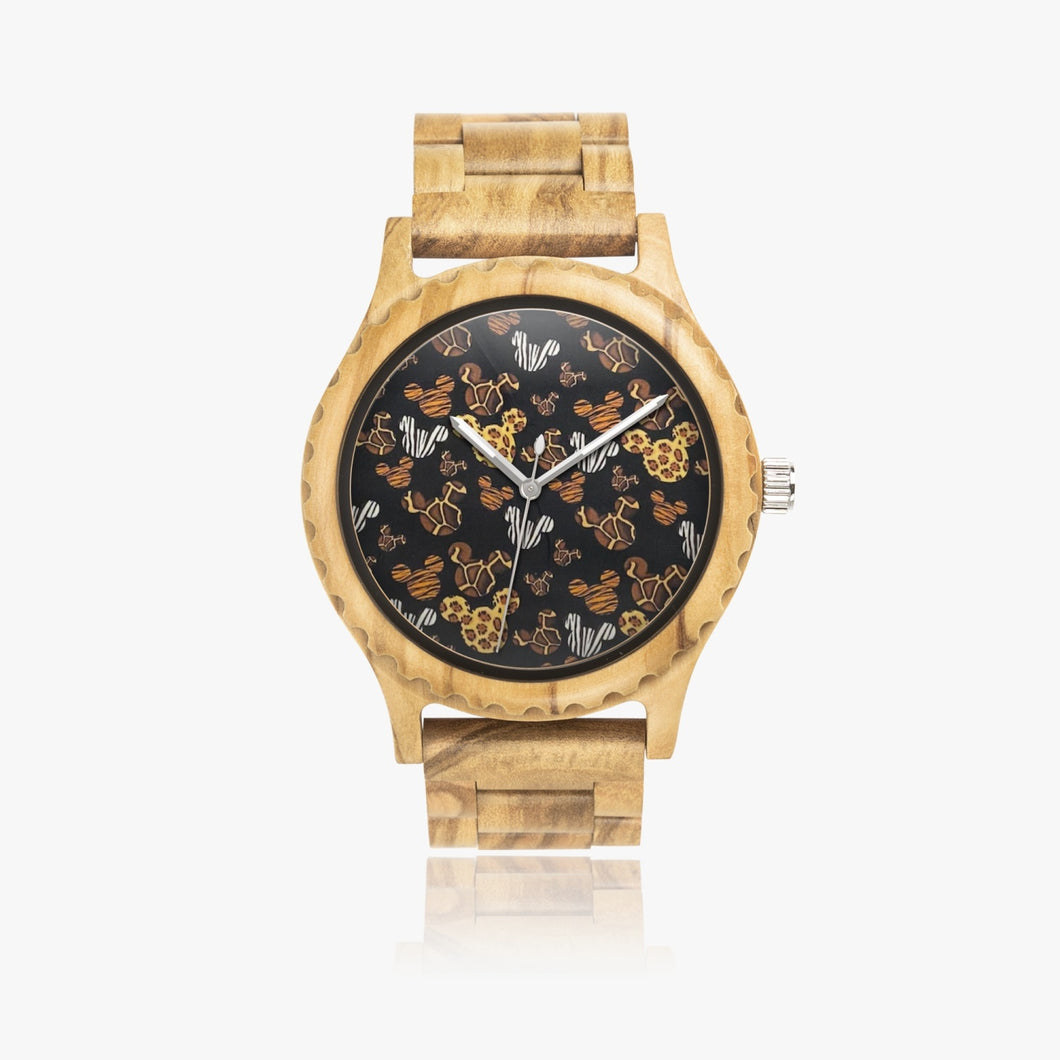 Ti Amo I love you Exclusive Brand - Brown Mickey Ears - Italian Olive Lumber Wooden Watch