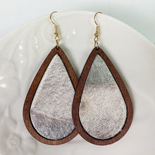 Load image into Gallery viewer, Teardrop Shape Wooden Dangle Earrings
