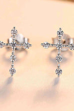 Load image into Gallery viewer, Zircon Cross 925 Sterling Silver Earrings
