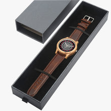 Load image into Gallery viewer, Ti Amo I love you - Exclusive Brand - Rose Mandala - Womens Designer Italian Olive Wood Watch - Leather Strap
