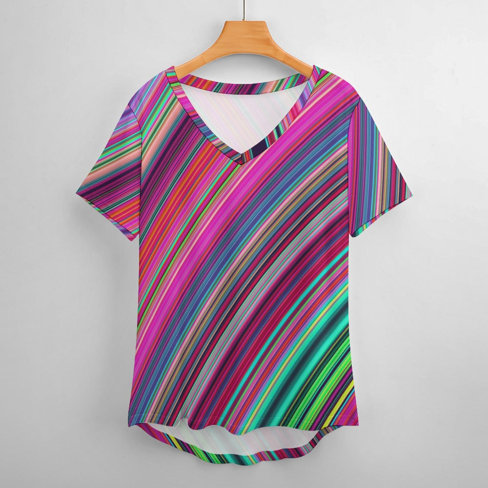 Ti Amo I love you - Exclusive Brand - Womens Plus Size V-Neck Short Sleeve Ladies T-Shirts - Sizes XL-4XL