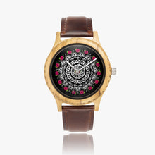 Load image into Gallery viewer, Ti Amo I love you - Exclusive Brand - Rose Mandala - Womens Designer Italian Olive Wood Watch - Leather Strap 45mm Brown
