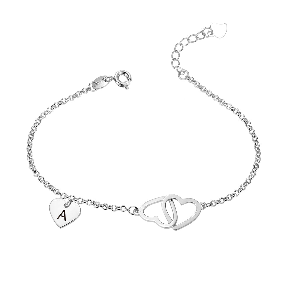 Your Custom - Personalized Heart Anklet -Stainless Steel - 3 Colors