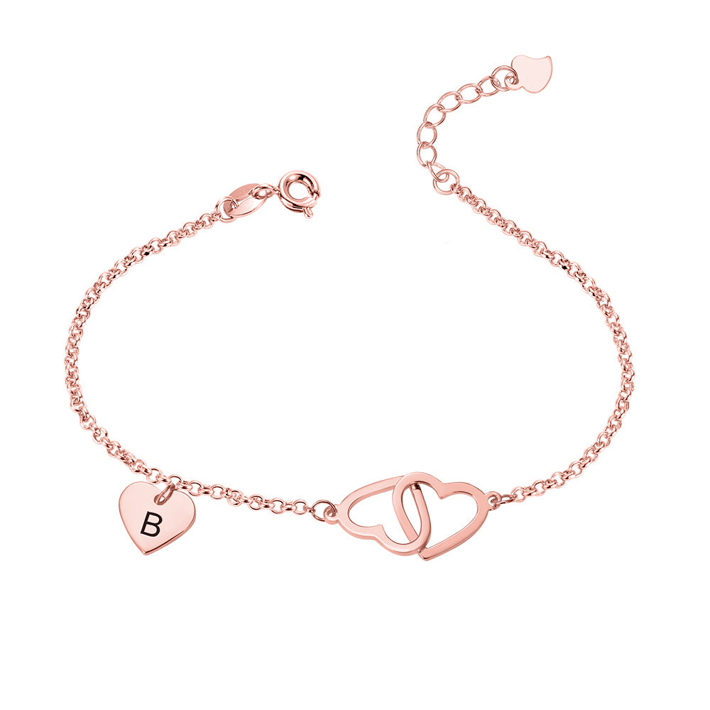 3 Colors - Your Custom - Personalized Heart Anklet -Stainless Steel