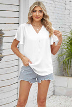 Load image into Gallery viewer, V-Neck Flutter Sleeve Blouse
