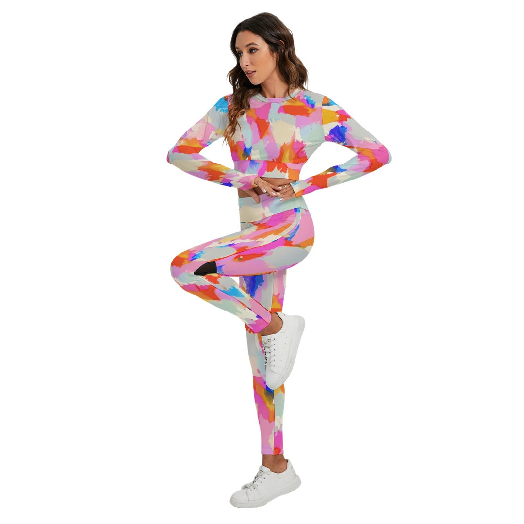 Ti Amo I love you - Exclusive Brand - Women's 2pc Sport Set - Backless Top + Leggings - Sizes XS-2XL