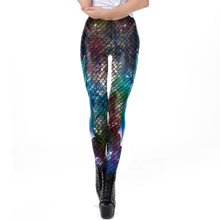 Load image into Gallery viewer, Womens Mermaid Scales Pattern - High Waisted Yoga Leggings Pants - Sizes S-XL
