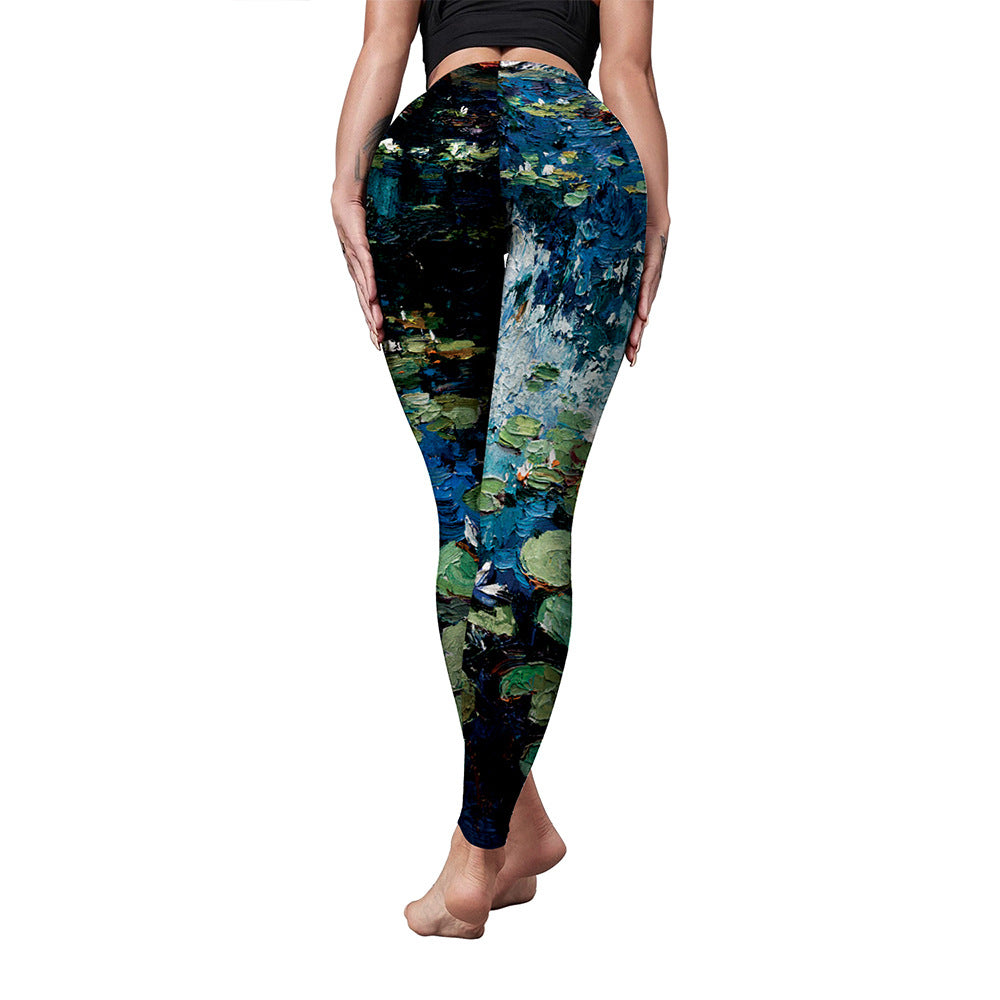 Women's- Water Lily - High Waisted Yoga Leggings