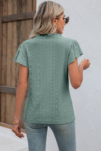 Load image into Gallery viewer, Eyelet Notched Flutter Sleeve T-Shirt
