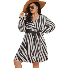 Load image into Gallery viewer, Ti Amo I love you- Exclusive Brand  - Women&#39;s V-neck Dress With Waistband
