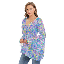 Load image into Gallery viewer, Ti Amo I love you - Exclusive Brand - V-neck Blouse With Flared Sleeves
