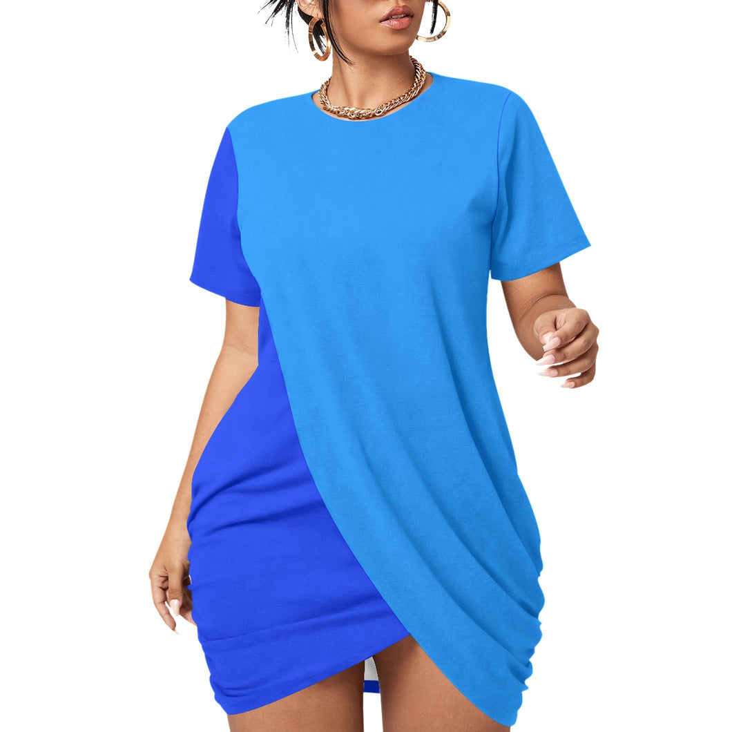 Ti Amo I love you - Exclusive Brand  - Women’s Plus Size - Stacked Hem -Short Sleeve Dress - Sizes L-5XL