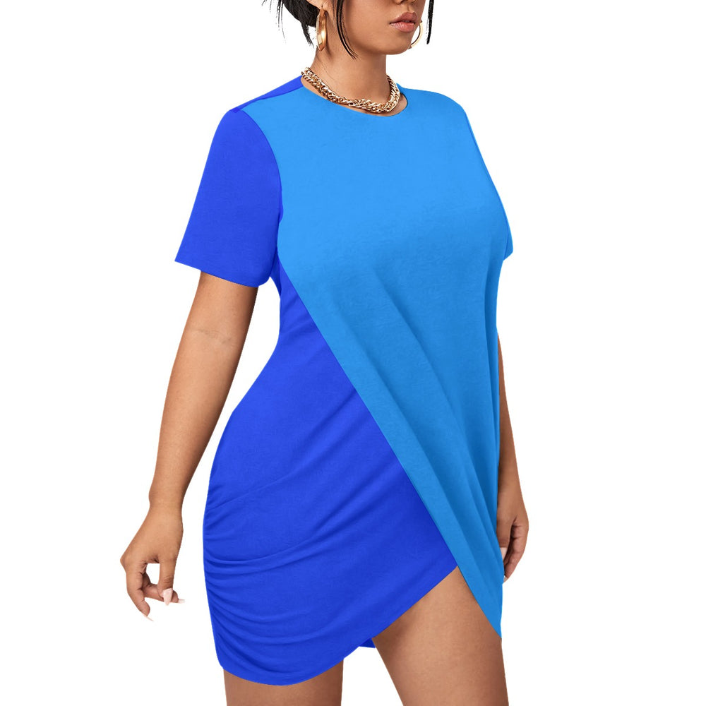 Ti Amo I love you - Exclusive Brand  - Women’s Plus Size - Stacked Hem -Short Sleeve Dress - Sizes L-5XL