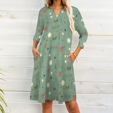 Load image into Gallery viewer, Ti Amo I love you - Exclusive Brand - 10 Styles -  Winter Christmas Patterns - 7-point Sleeve Dresses - Sizes S-5XL
