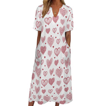 Load image into Gallery viewer, Ti Amo I love you - Exclusive Brand - Long Dress - Short Sleeves - 7-point Sleeve Long Dress - Sizes S-5XL
