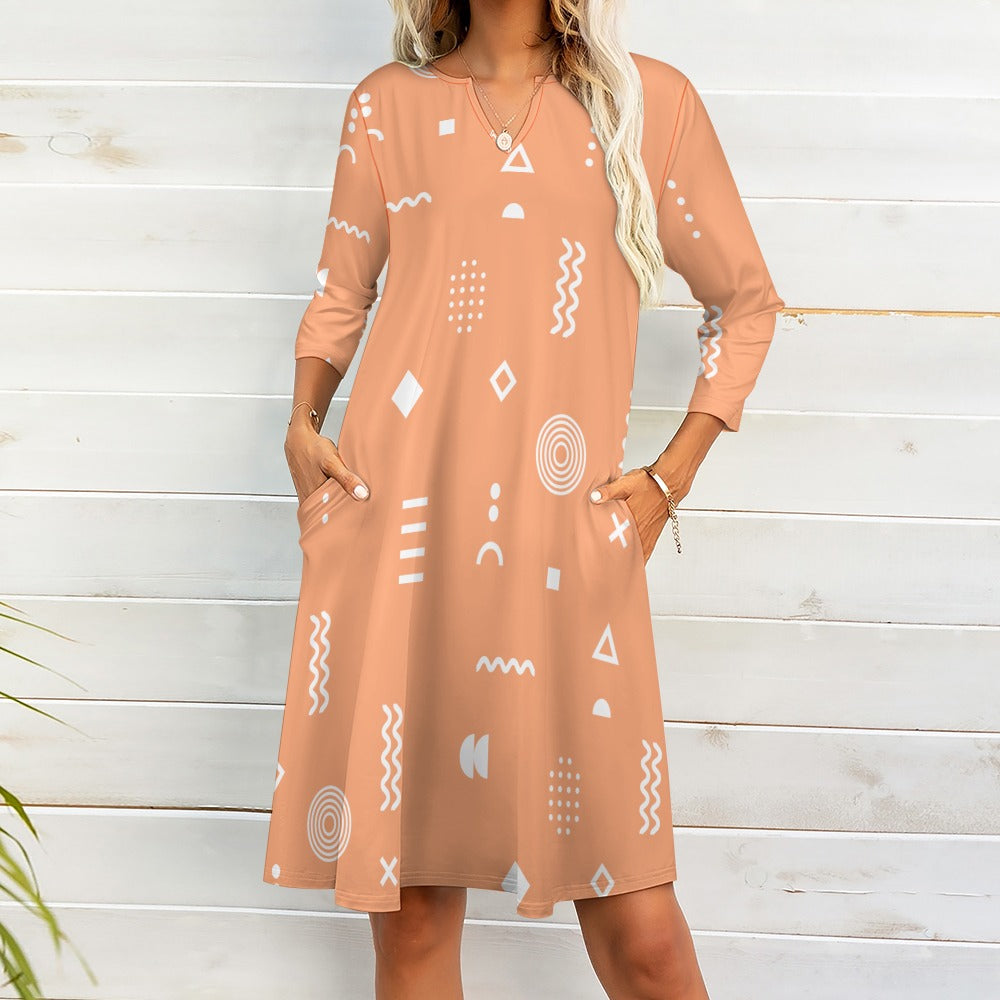 Ti Amo I love you - Exclusive Brand - 7-Point Long Sleeved Dress