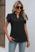 Load image into Gallery viewer, Eyelet Notched Flutter Sleeve T-Shirt
