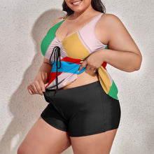 Load image into Gallery viewer, Ti Amo I love you - Exclusive Brand  - Color Block - Women&#39;s Split 2pc Swimsuit - XL-6XL
