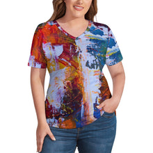 Load image into Gallery viewer, Ti Amo I love you - Exclusive Brand - Womens Plus Size V-Neck Short Sleeve Ladies T-Shirts - Sizes XL-4XL
