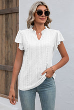 Load image into Gallery viewer, Eyelet Notched Flutter Sleeve T-Shirt
