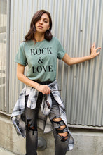 Load image into Gallery viewer, Simply Love Full Size ROCK ＆ LOVE Short Sleeve T-Shirt
