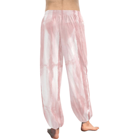 Ti Amo I love you - Exclusive Brand - Pampas, Dust Storm & Pink Flair - Tie Dye Pattern- Women's Harem Pants - Sizes XS-2XL