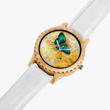 Load image into Gallery viewer, Ti Amo I love you - Exclusive Brand - Butterfly - Womens Designer Italian Olive Wood Watch - Leather Strap
