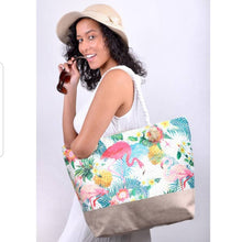 Load image into Gallery viewer, Summer Tropical Rhinestone Ladies Tote Bag
