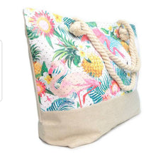 Load image into Gallery viewer, Summer Tropical Rhinestone Ladies Tote Bag
