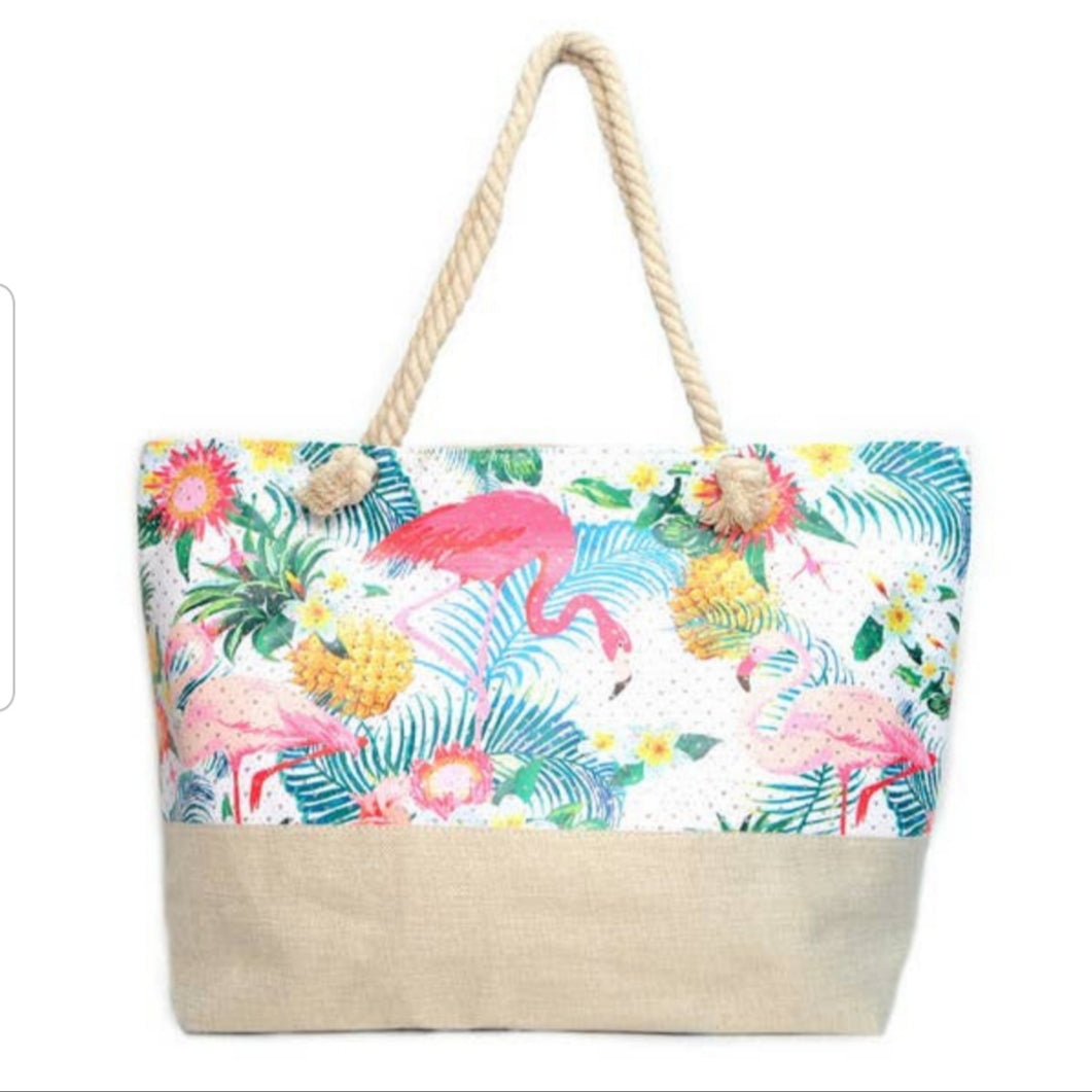 Summer Tropical Rhinestone Ladies Tote Bag