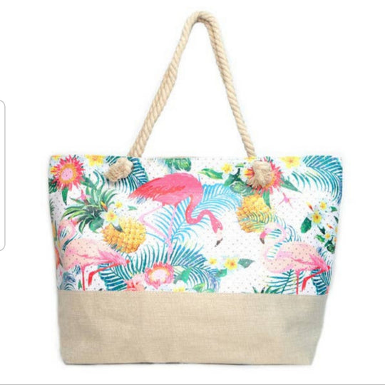 Summer Tropical Rhinestone Ladies Tote Bag