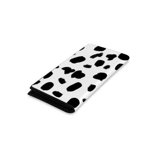 Ti Amo I love you - Exclusive Brand  - Black & White - Cow Print - Women's Leather Wallet