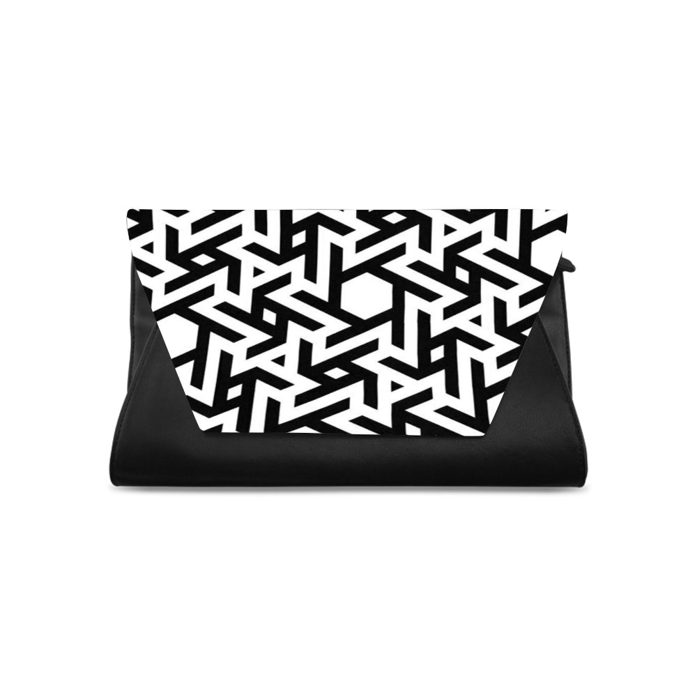 Ti Amo I love you - Exclusive Brand  - Black & White Pattern - Clutch Bag