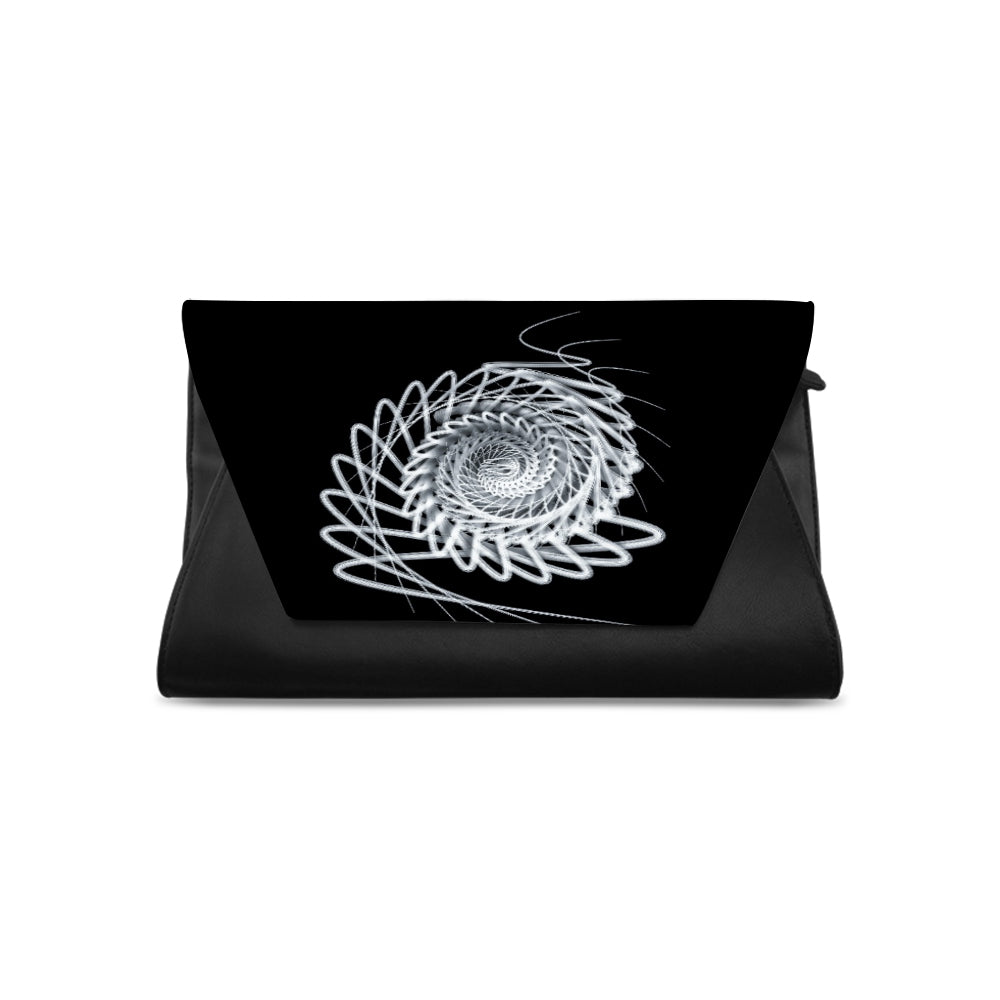 Ti Amo I love you - Exclusive Brand  - Black & White Contrast Line Shell Design - Clutch Bag