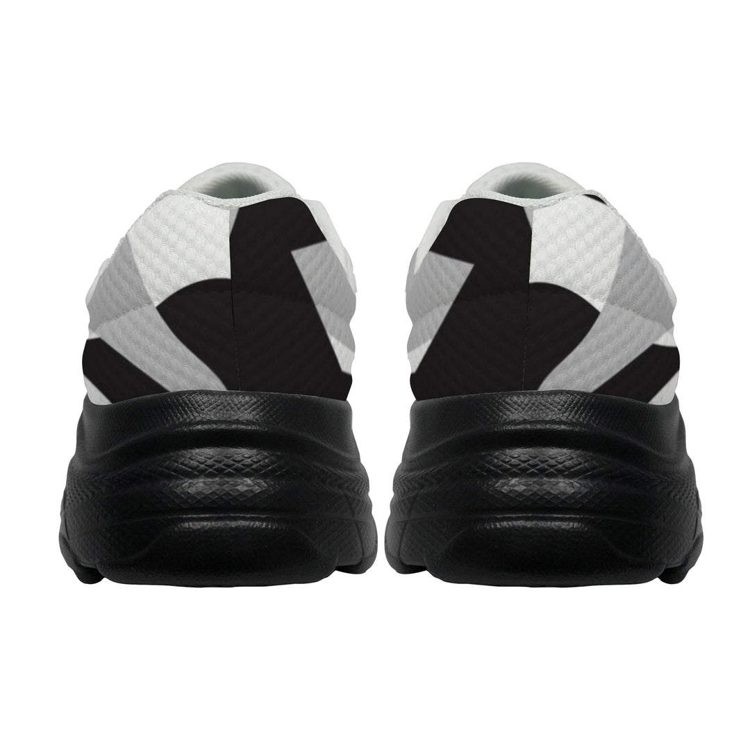 Ti Amo I love you - Exclusive Brand  - White / Black / Alto Gray - Geometical Design  - Men's Chunky Shoes - Sizes 5-14