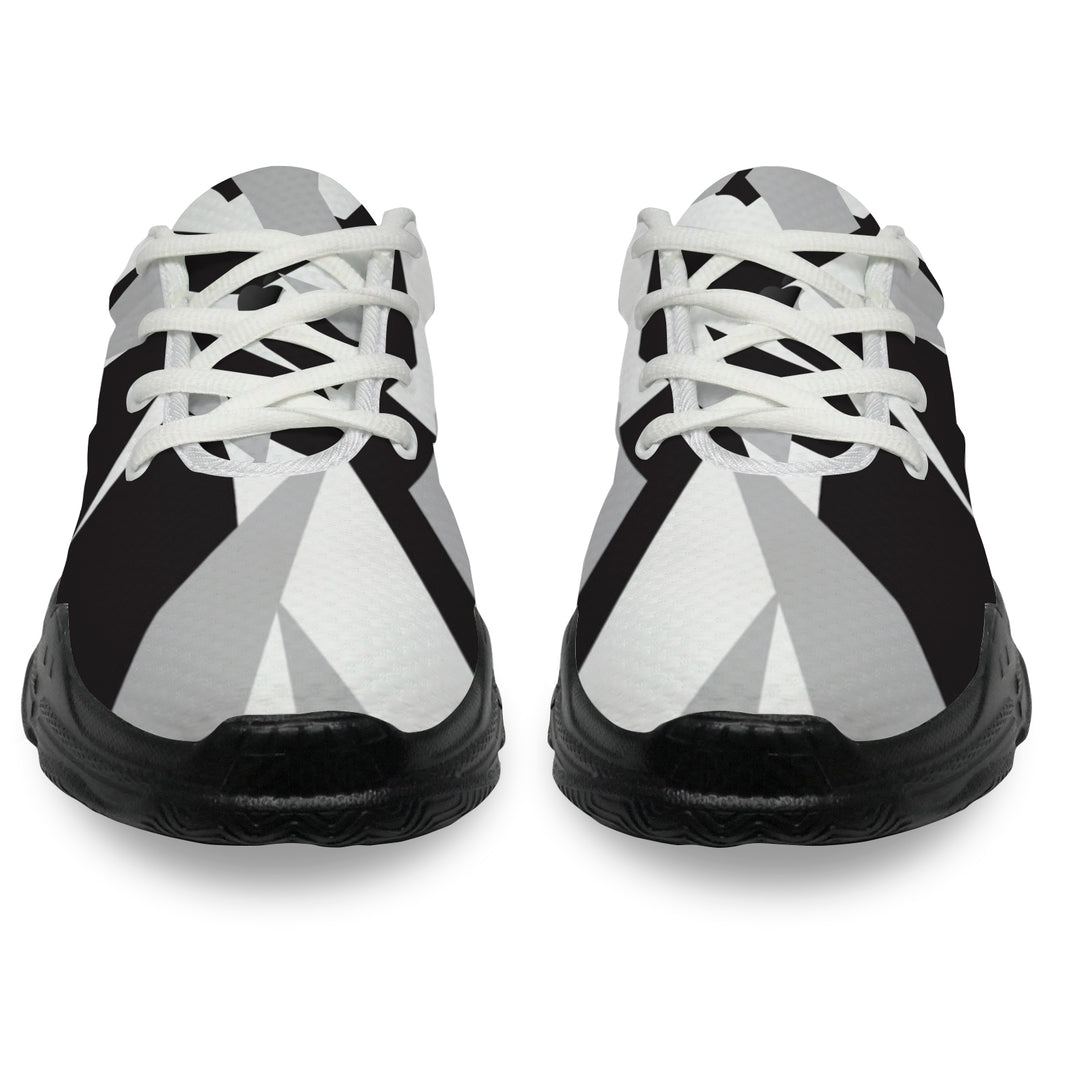 Ti Amo I love you - Exclusive Brand  - White / Black / Alto Gray - Geometical Design  - Men's Chunky Shoes - Sizes 5-14