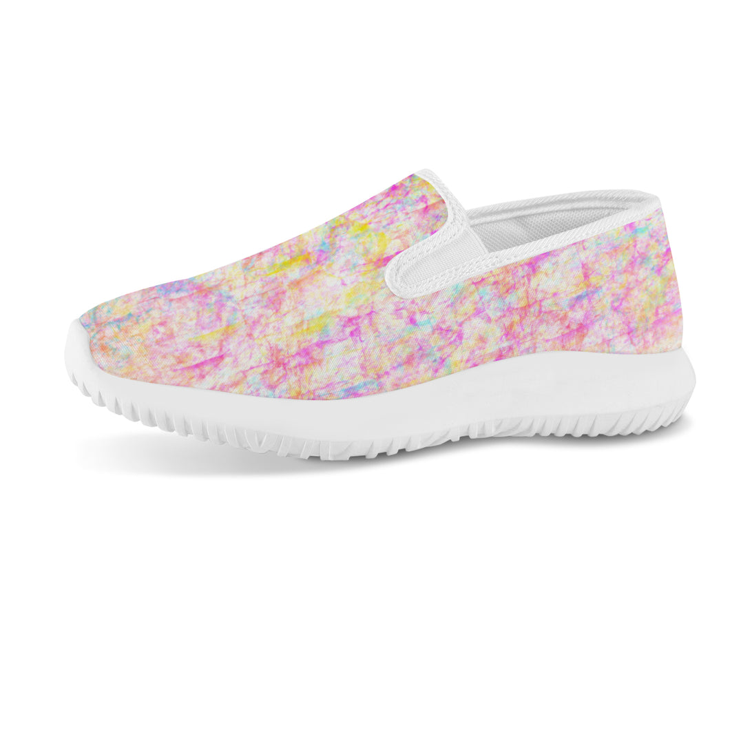 Ti Amo I love you - Exclusive Brand - Pink with Yellow Stippling - Womens Slip- On Walking Shoes