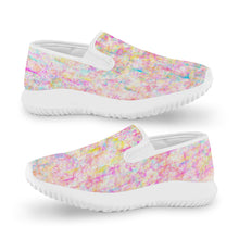 Load image into Gallery viewer, Ti Amo I love you - Exclusive Brand - Pink with Yellow Stippling - Womens Slip- On Walking Shoes
