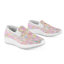 Load image into Gallery viewer, Ti Amo I love you - Exclusive Brand - Pink with Yellow Stippling - Womens Slip- On Walking Shoes
