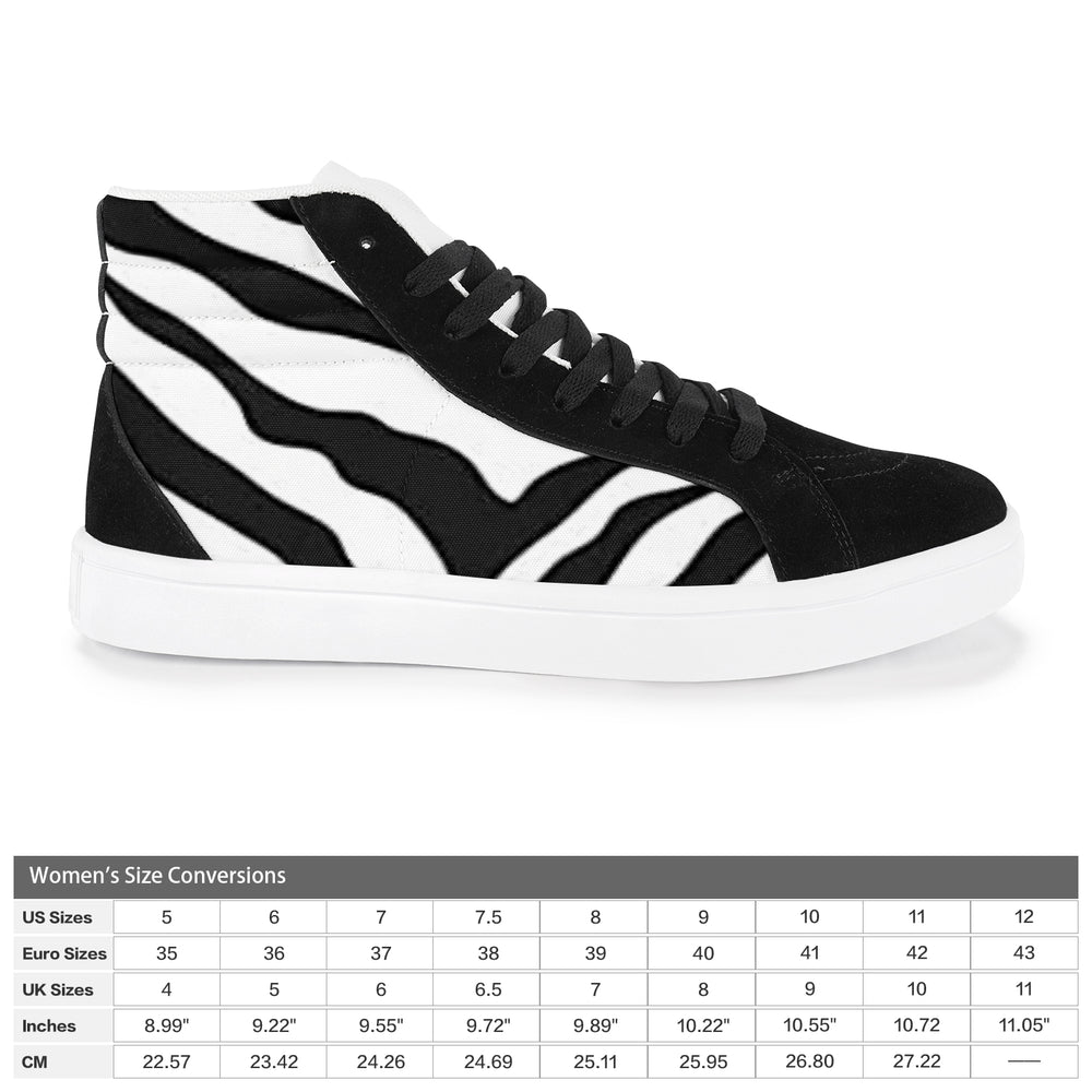 Ti Amo I love you - Exclusive Brand - Black & White - Zebra -  Women's High Top Splicing Canvas Shoes